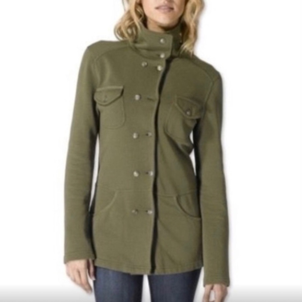[Prana] Military Long Cotton Jacket Green Yoga XS